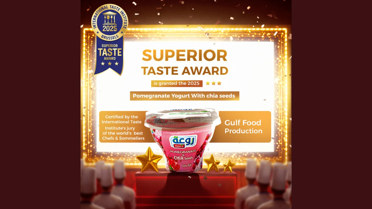 Raw’a Wins the 2025 Superior Taste Award Once Again for Its Recently Launched Pomegranate & Chia Fruit Yogurt from the International Taste Institute.